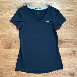 Nike Pro Dri‑Fit Black V‑Neck Tee